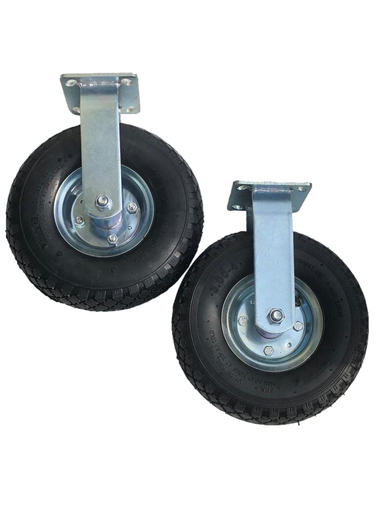 2 x FROSAL Bockrolle + 2 x Lenkrolle gebremst Set Ø 260 x 85 mm | 3.00-4 Rad als 4-tlg. Set | Luftrad mit Bremse