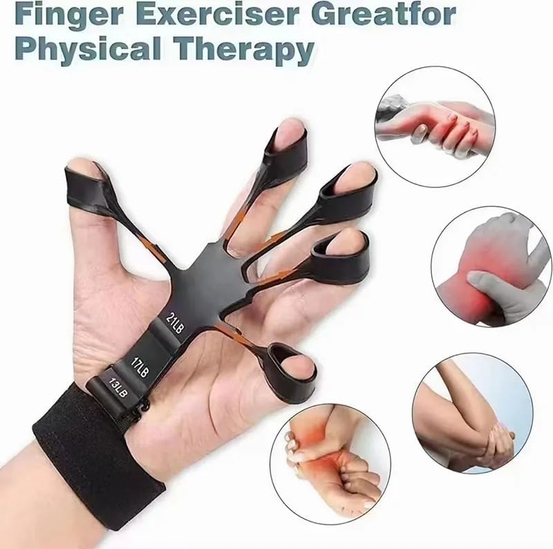 XYNO Grip Strength Combo Kit – Adjustable Hand Gripper (5–60 kg) & Finger Exerciser | Forearm, Wrist & Finger Strength Trainer for Gym, Home, Rehab & Therapy – Portable Hand Strengthener Set 2