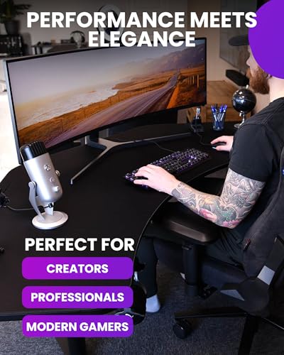 Image of Arozzi Arena Angelo Gaming Desk Pure Black
