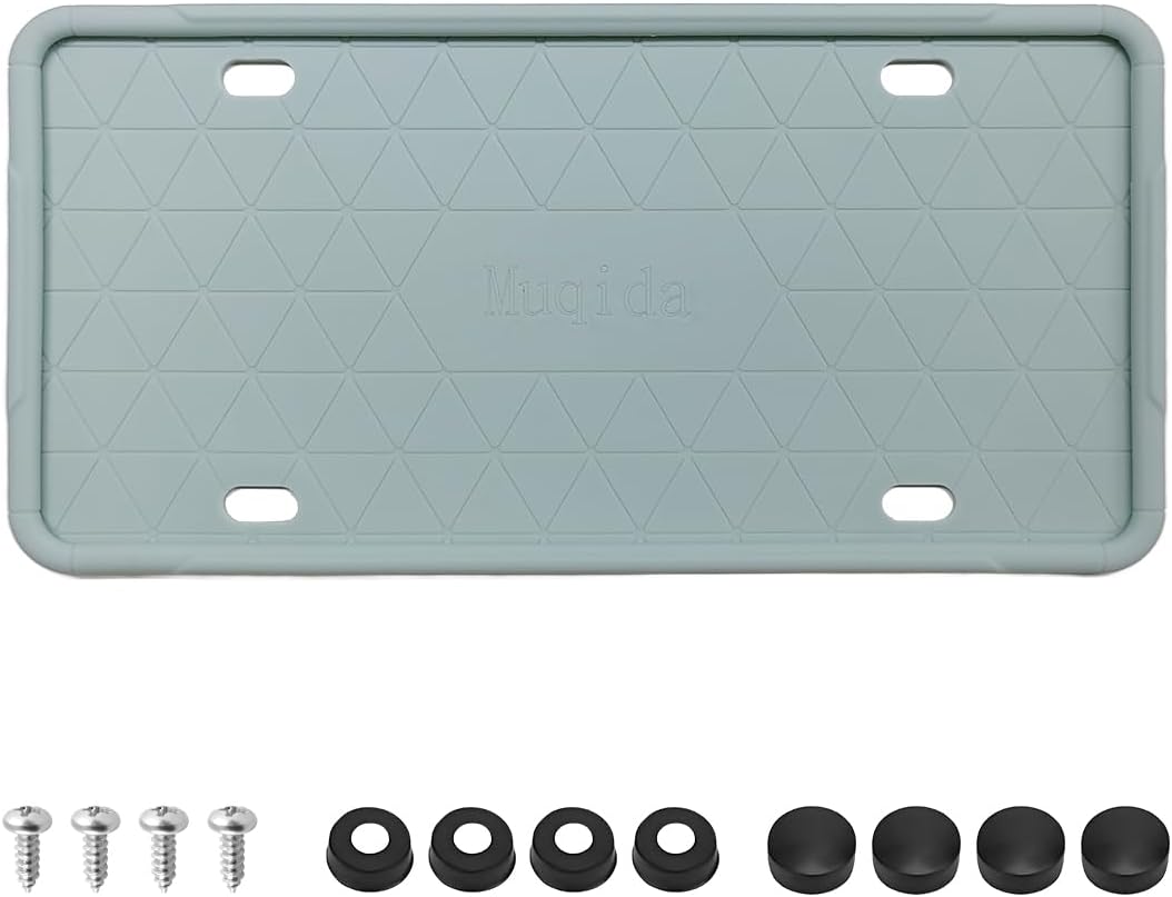 Silicone License Plate Frame, Rattle-Proof Front Back License Bracket Holder Rust-Proof Car Frames Protector, Weather-Proof Automotive Tag Plate Frame for US Standard Cars