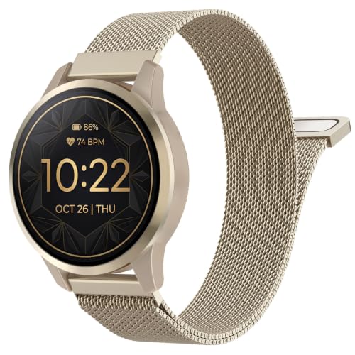 Astorgos 18mm Metall Armband Kompatibel mit Garmin Venu 4 41mm/3S/2S; Forerunner 265S/255S; Vivoactive 4S/Vivomove 3S Mesh Edelstahl Ersatzband Magnetverschluss Armband für Männer Frauen ChampagnGold