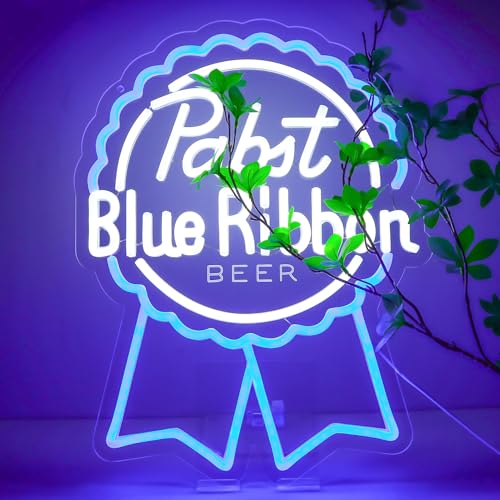 Image of AHlove Pabst Beer Neon Sign for Wall Decor，LED Neon Lights for Bar Pub 、Man Cave，Birthday、Christmas Gifts for Man