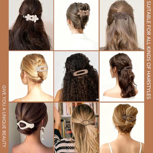 12 Pinzas Planas para Cabello - 3 Estilos Matte miniatura 5