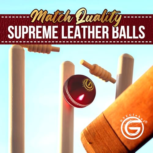 ONEGlobal Supreme Genuine Leather Cricket Ball | 4-Piece Handstitched Cricket Balls | Match Quality Hard Cricket Balls (Seniors 5.5oz, Juniors 4.75oz, Womens 5oz) - Image 7