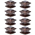 TWINSLUXES Solar Post Lights Outdoor 2 Modes Waterproof LED Solar Post Cap Lights for 3.5x3.5 4x4 5x5 and 6x6 Wooden&Vinyl Post,Solar Fence Cap Light for Garden/Patio/Porch Solar Powered(8 Pack)