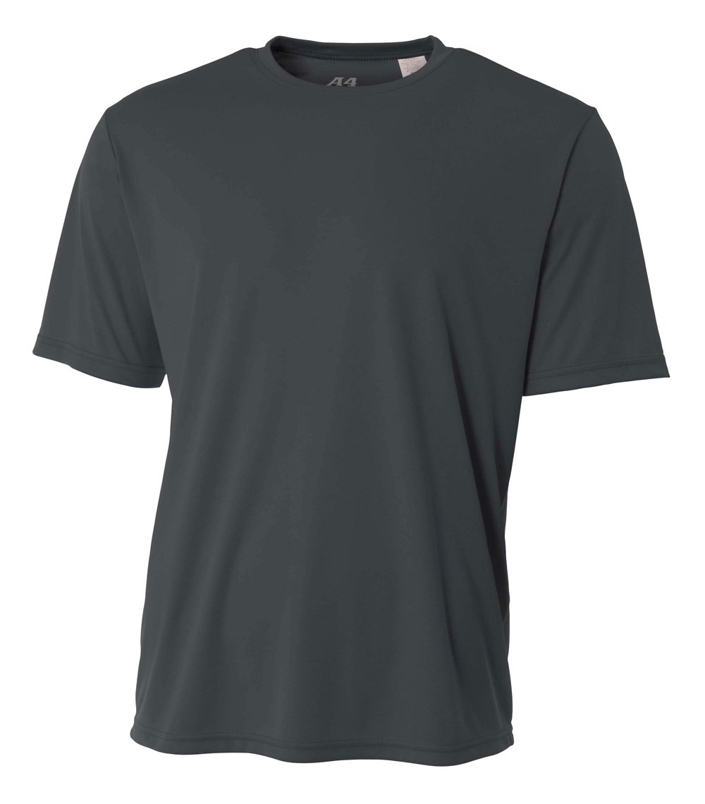 A4 Men's Cooling Performance Crew Short Sleeve T-Shirt, Graphite, Medium