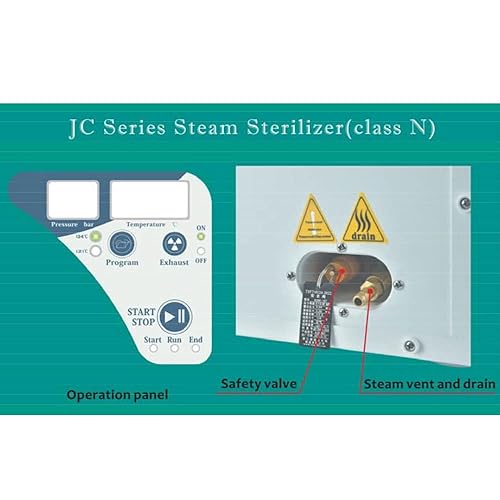 Miniatura 9 de Esterilizador de vapor automático de pantalla LED digital Autoclave Esterilizador de laboratorio de alta temperatura Clase N con control automático