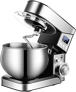 Karid Batteur sur Socle, Batteur Électrique À Impulsions À 6 Vitesses avec Protection Contre Les Éclaboussures, Mélangeur À Minuterie LCD avec Crochet Pétrisseur/Fouet/Batteur pour La Cuisson