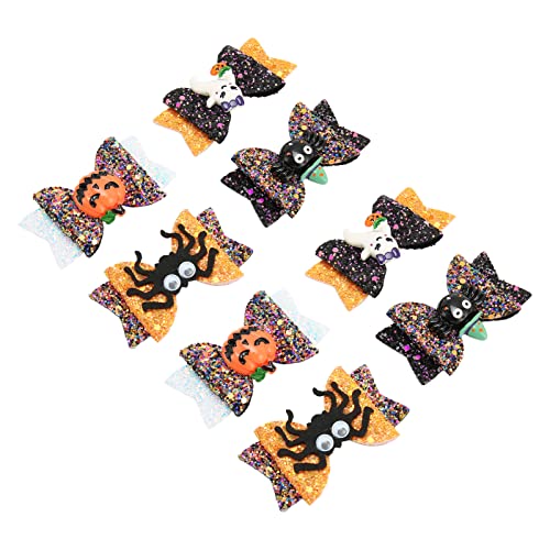 8 Pçs Arcos de Cabelo de Animal de Estimação Halloween Laços de Cabelo de Cachorro Grampos de Cabelo
