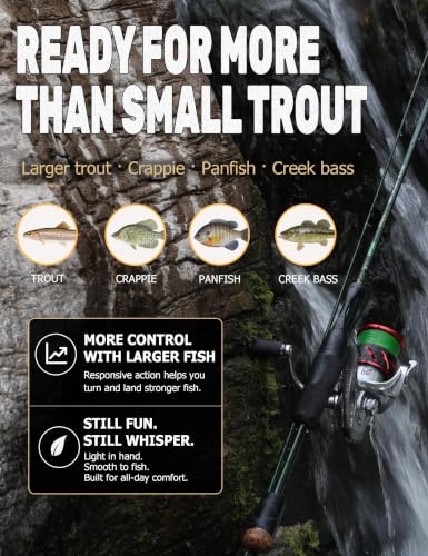 LITTMA Whisper 6' Ultralight Spinning Rod for Trout, Fast Action 2-Piece - image 6