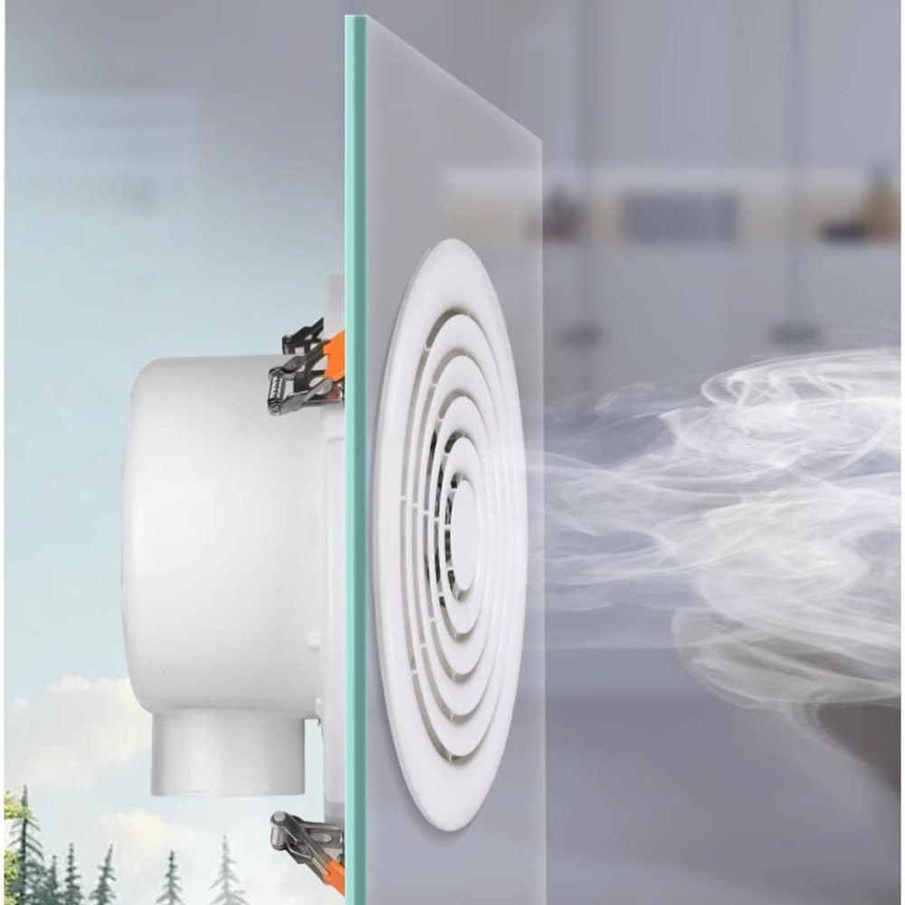 Estrattore Aria Ventilatore di scarico rotondo, ventilatore di estrazione, pannello piatto ultra sottile da incasso, facile da installare Ventola Aspirazione(M)