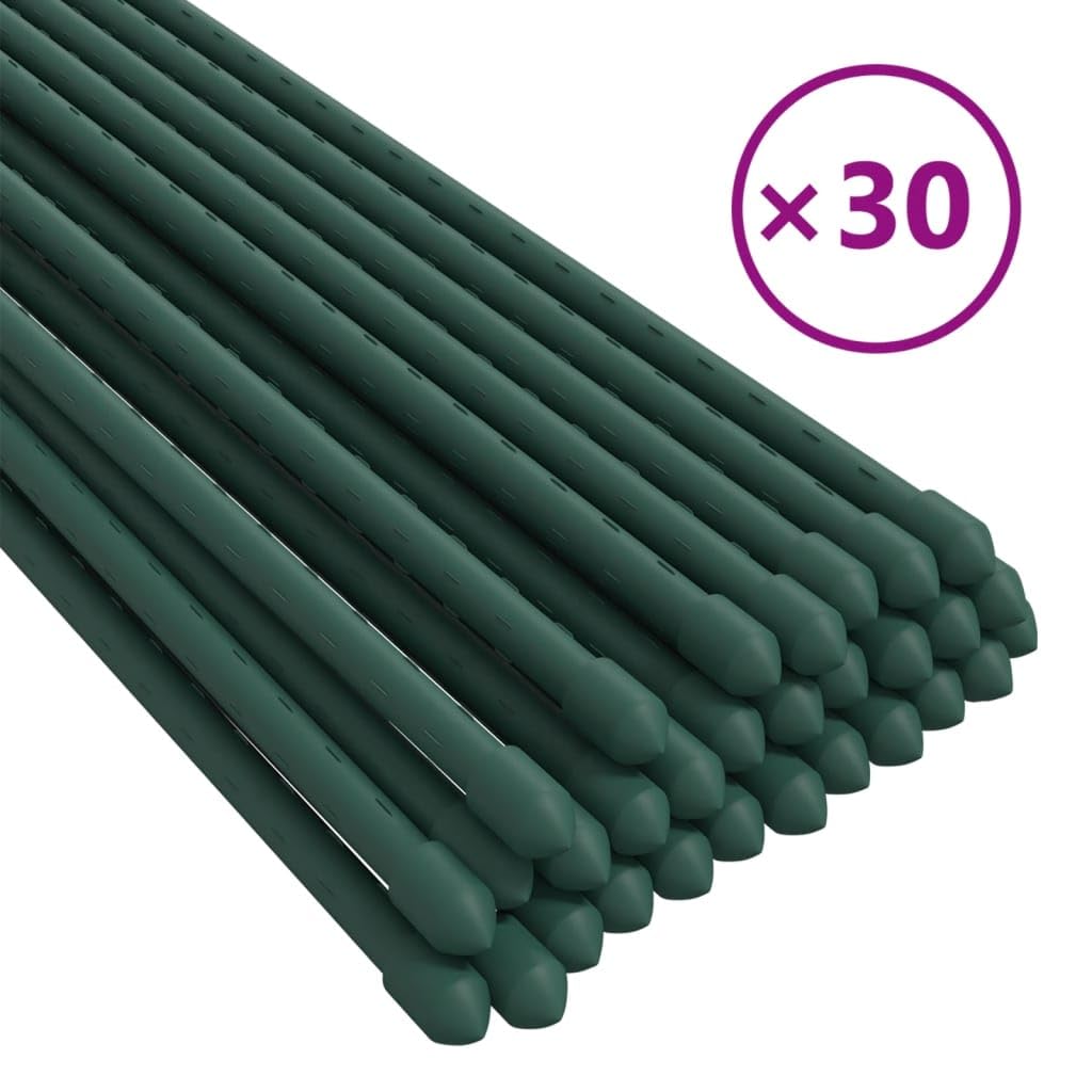 Lot de 30 Tuteurs pour Plantes, Tuteur Piquet de Support pour Plante Grimpante Piquets pour Plantes de Jardin 30 pcs Vert 180 cm Acier