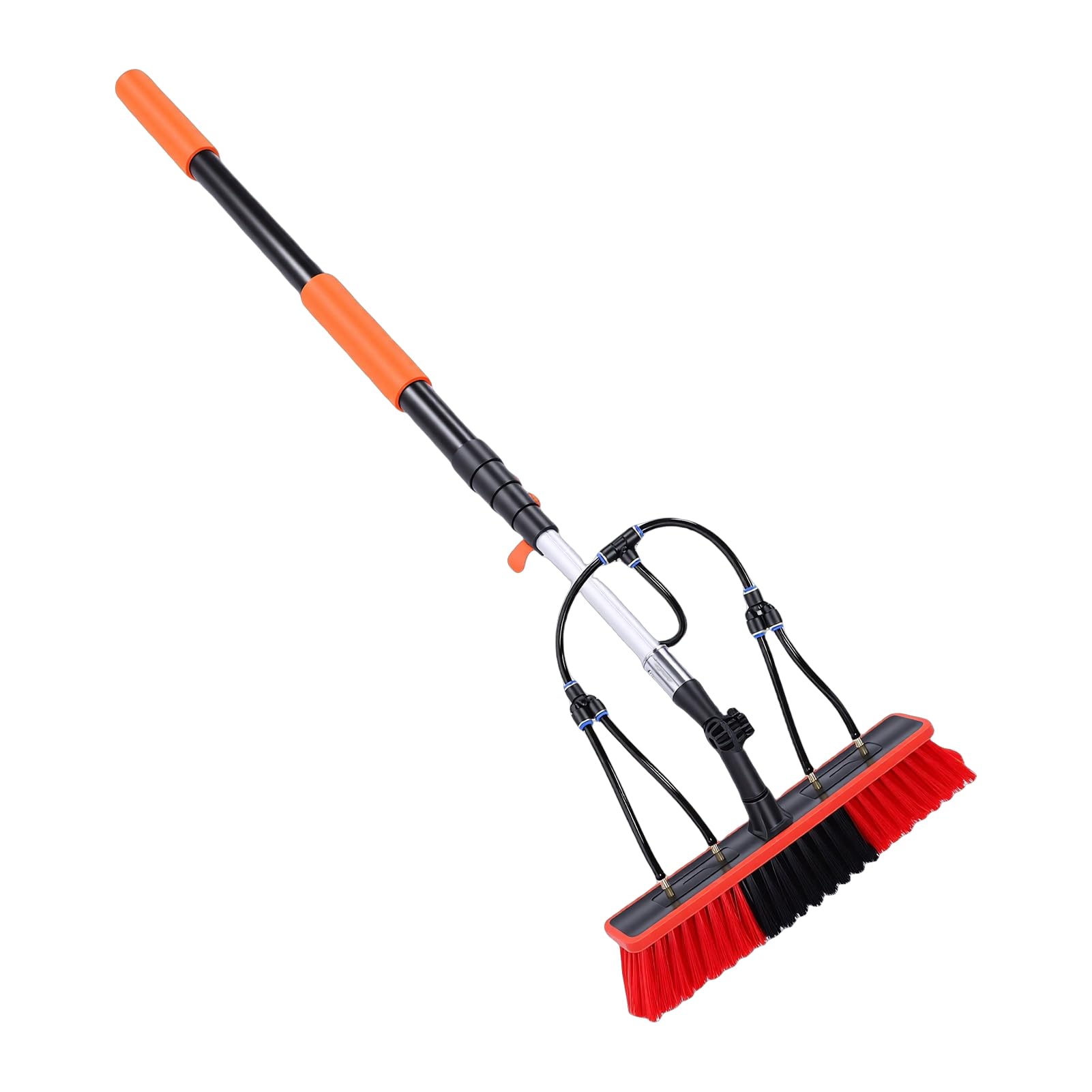 SIXRUN Kit Spazzola per Pannello Solare, ABS PC Alluminio Nylon Detergente per Vetri Alimentato Ad Acqua con Asta Telescopica da 12 Piedi, Spazzola da 35 Cm per la Pulizia del Ponte della Barca della
