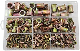 300 pcs Zinc Plated Carbon Steel Rivet Nut Set Threaded Rivet Nut Insert Nutsert Assortment Kit M3 M4 M5 M6 M8 M10 M12