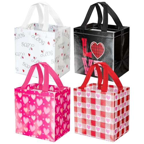 Ysmile 8 Pack Heart Gift Bags for Kids and Parties