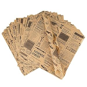 Deli Paper Sheets, 100 Sheets Wrap Paper 25 x 25 cm, Disposable Food Packaging Paper for Sandwich, Chips, Burgers, Cakes etc