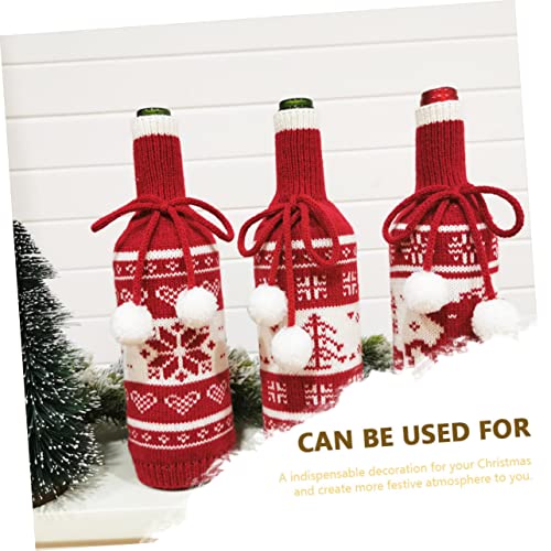 Tapa decorativa de vino navideña con diseño de árbol de Navidad PRETYZOOM en color rojo 4
