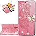 LEMAXELERS Samsung Galaxy Z Fold 2 5G Case Bling Diamond Butterfly Embossed Wallet Flip PU Leather Magnetic Card Slots with Stand Cover for Samsung Galaxy Z Fold 2 5G Diamond Butterfly Pink SD