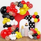 Arco Globo Rojo Amarillo Negros -QIFU Arco Para Globos De Cumpleaños Globos De Rojo Amarillo Negros Lunares Decoración Circo Estrella Carnaval Baby Shower Temática Animados Mariquita Bodas Aniversario