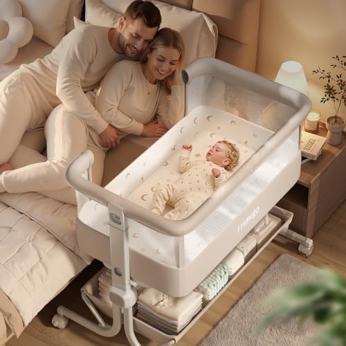 Trimigo 3 in 1 Baby Bassinet Bedside Sleeper with Washable Mattress