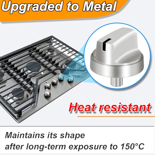 Image of WB03X29315 Gas Metal Knobs for GE Profile Stove Knobs Replacements,Compatible with GE JGP5030SLSS JGP5036SLSS JGP5030SL1SS JGP5036SL1SS,Replaces AP6327765 4585907,Gas Range Cooktop Control Knob