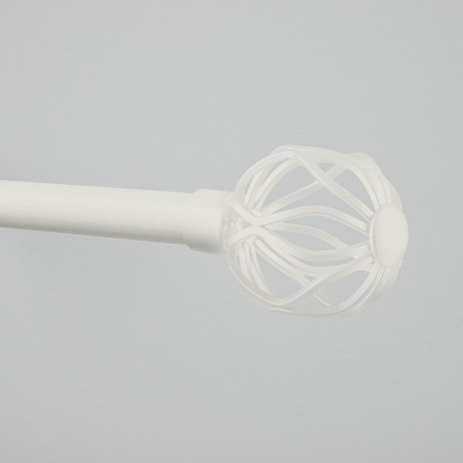 Exclusive Home Ogee 1" Curtain Rod and Coordinating Finial Set, Matte White, Adjustable 66"-120" : Home & Kitchen