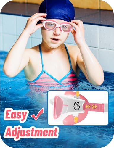 Image of Vvinca Kids Swim Goggles, Swimming Goggles for Kids 3-14 Anti-Fog UV Protection No Leak Pool Glasses for Boys Girls
