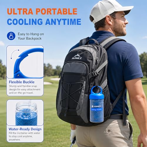 Image of YQXCC 2 Pack Cooling Towel (47 inchx12 inch) Ice Towel for Neck, Soft Breathable Chilly Towel, Microfiber Cool Towel for Yoga, Golf, Gym, Camping, Running, Workout & More Activities