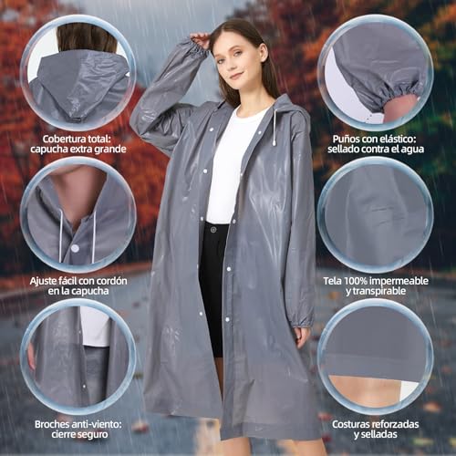 Recopilación de Impermeables para Lluvia Mujer Top 5. 23 Imagen adicional