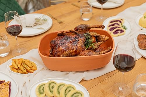 Miniatura 7 de Mäser 934115 - Olla De Cerámica Con Tapa, Capacidad Aprox. 4,5 L, Olla De Cerámica Para Cocinar Al Vapor Sin Grasa, Como Olla Romana Para Asar, Guisar O Cazuela En El Horno, Arcilla Natural
