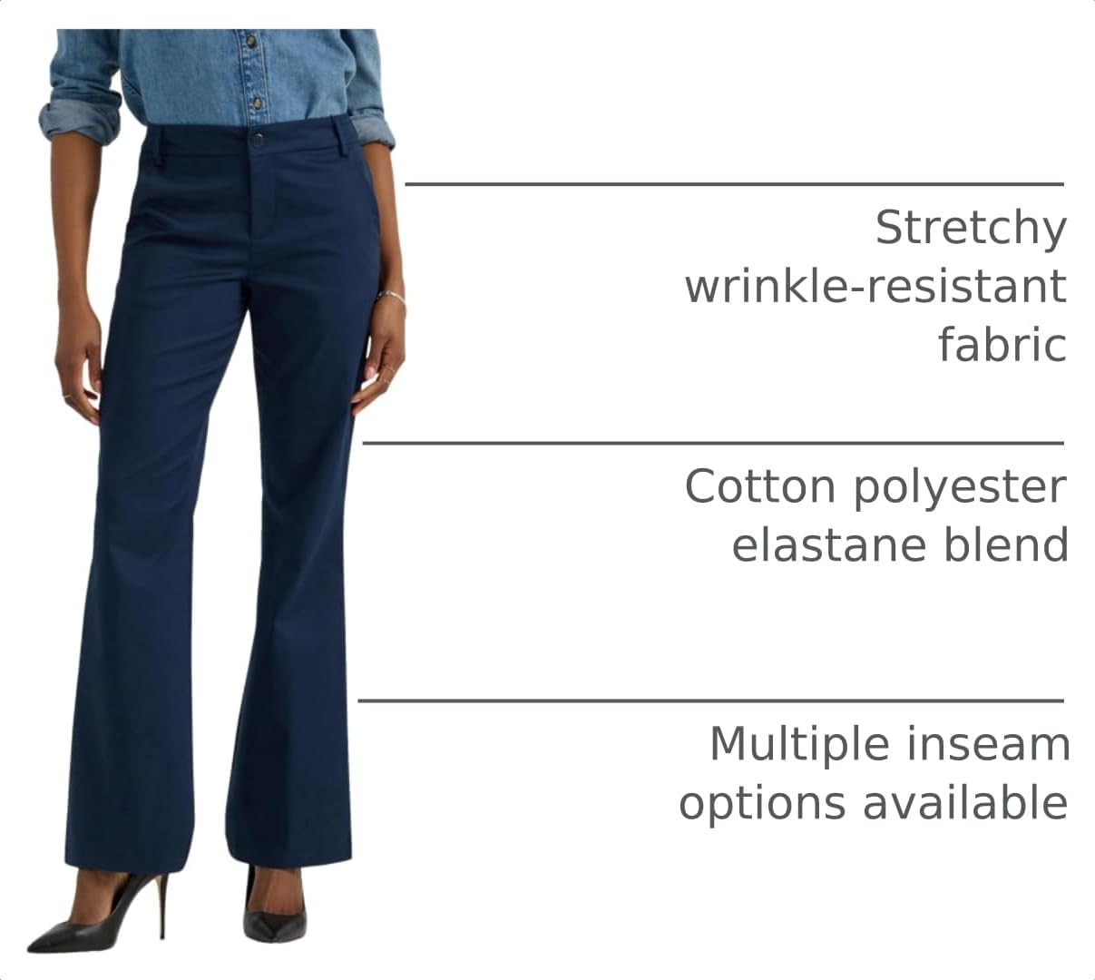 Lee Women's Wrinkle Free Mid Rise Bootcut Pant