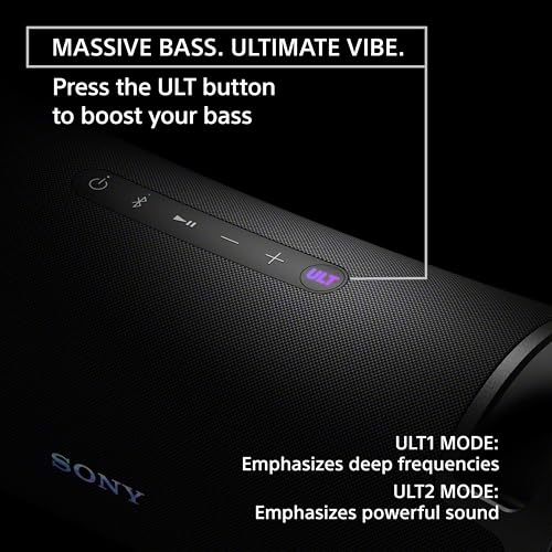 Sony New Launch ULT Field 7 Wireless Bluetooth Portable Speaker with 30Hrs Battery, ULT Button(2 Modes) for Massive Bass, Comfortable Handle,Colourful Light,Waterproof,Dustproof,Karaoke,Party Connect view 2
