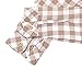 Lilax Boys Wedding Outfit, Toddler & Young Boys' Fashion Pant Set, Plaid Dress Shirt, Pants, Bowtie and Suspenders (6 Years, Beige)