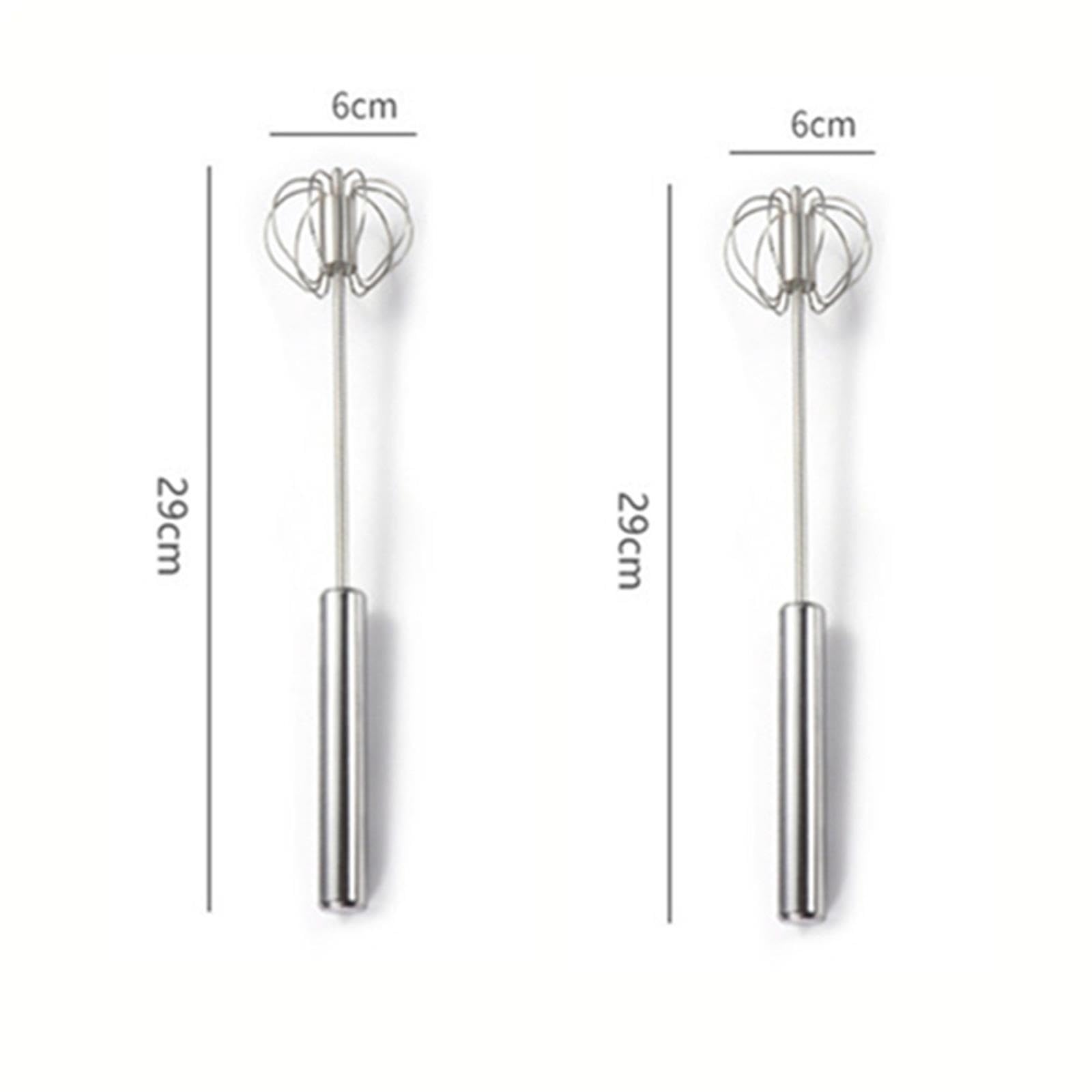 Halbautomatischer Schneebesen Aus 304 Edelstahl, Manueller Handmixer, Selbstdrehender Rührer, Kochzubehör, Werkzeuge, Ballon-Schneebesen(2pack M)