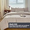 NSNLGSGC Queen Comforter Set, Tan Gingham Bedding Comforter Sets, Brown Grid Bed Comforter 3 Pieces (1 Comforter, 2 Pillowcases) #2
