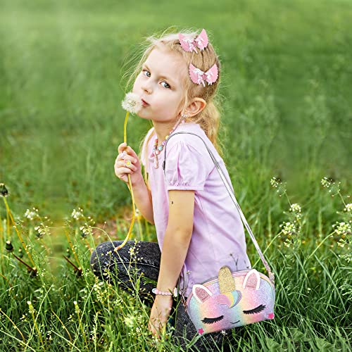 Yruboha Purse For Little Girls,Girls Jewelry Pretend Play,Unicorn Gifts For Girls,Crossbody Bags For Kid,Unicorn Makeup Bag,Dress Up Jewelry Pretend Play Kids Accessories #TOP5