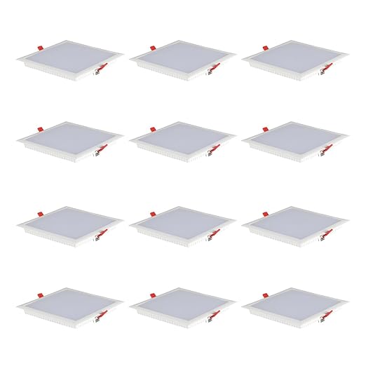 Havells 15W LED Square Surface Panel Light | (White Bezel,Black Housing) |Energy Efficient|Premium Downlight for Home and Office|BIS Approved | Pack of 12