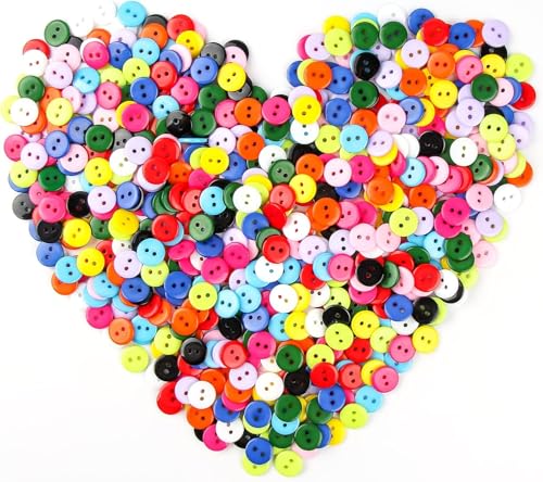 Furuising Lot de 600 Boutons Colorés, 11,5 mm à 2 Trous en Résine Boutons – vue 4