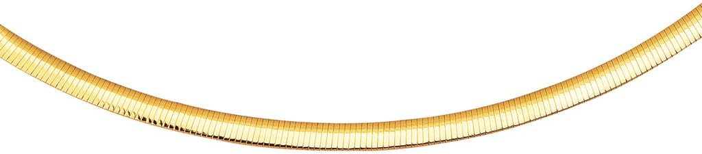 Solid 14k Yellow Gold & Silver Rhodium Finish Ladies 5mm Reversible Omega Chain Necklace 16" 18" 20"