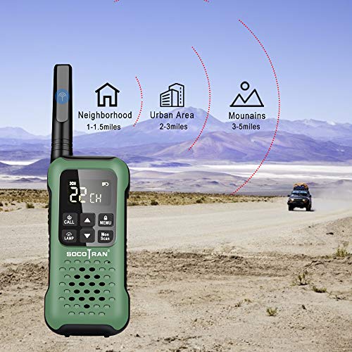 Rechargeable Walkie Talkies Two Way Radio Ip67 Waterproof Long Range 5 Miles Two Way Radios Floating Flashlight & Sos Emergency Lamp, Noaa Weather Alert Walkie-Talkie #TOP6