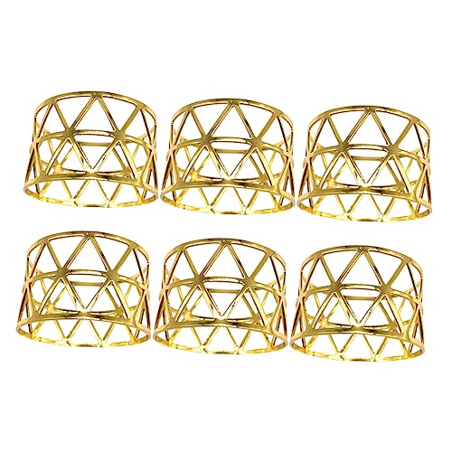 FUNNETOYU 6 Piezas Unidades Servilleteros Metálicos Dorados Anillos Decorativos para Servilletas para Bodas Fiestas y Banquetes Diseño y Elegante para Invitados