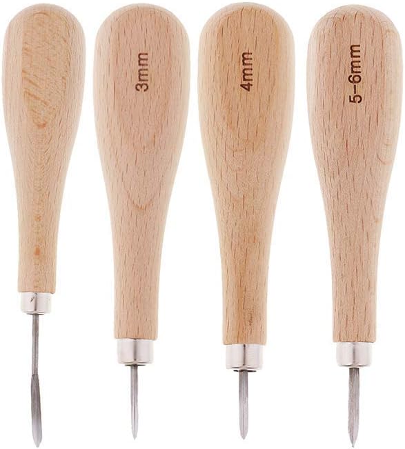 1 Set Leather Craft Stitching Awl for Sewing Leather Diamond Point(4 Pieces)