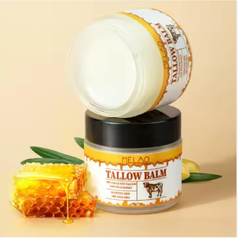 Biovix Beef Tallow for Skin Care Balm Beef Tallow Face Cream and Moisturiser for Body All-Natural Hydrating Tallow Balm with Raw Honey and Beeswax - Image 2