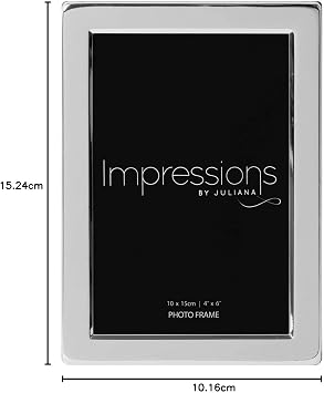 Silver Plated Flat Edge Picture Photo Frame - 4 x 6