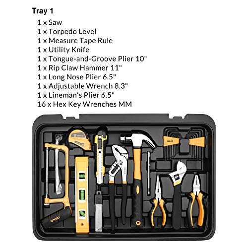 image for DEKOPRO 258 Piece Tool Kit with Rolling Tool Box Socket Wrench Hand To