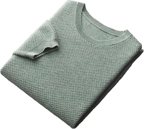 Mens Round Neck Wool Short Sleeve Pullover Stitch Vest Casual Sweater Lightweight Comfortable Top