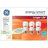 GE Lighting 68504 Energy Smart CFL 10-watt (40-watt replacement) 580 lumen soft white light bulb with medium base, 3-pack
