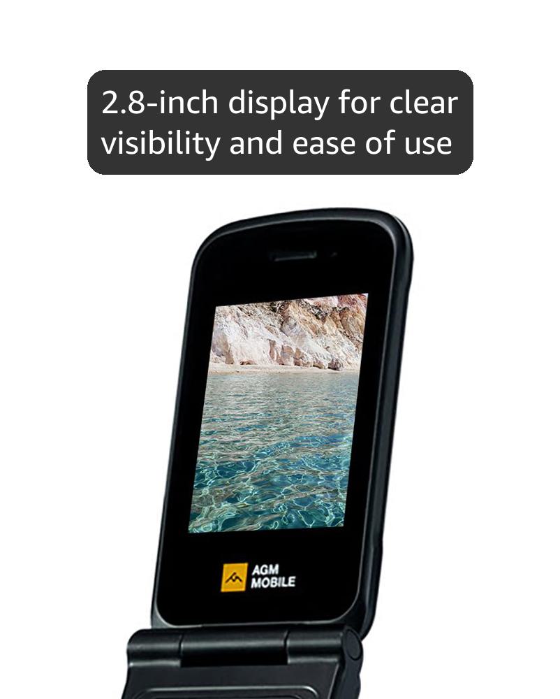 AGM M8 Rugged Basic Flip Phone, 4G Feature Cell Phone, Simple Mobile Phones, Waterproof | Drop-Proof, SOS Side Key, Speed Dial, 104dB Powerful Speaker, Large Keypad&Fonts, Dual SIM, for T-Mobile ONLY