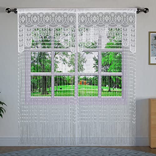 Yaoyue Macrame Lace Door String Curtain For Doorways,Room Divider Doorway Hippie Window Panel Room Divider Wall Closet Curtains For Bedroom Closet Door Drapes Decorations (35×79In/90×200Cm,White) #TOP2