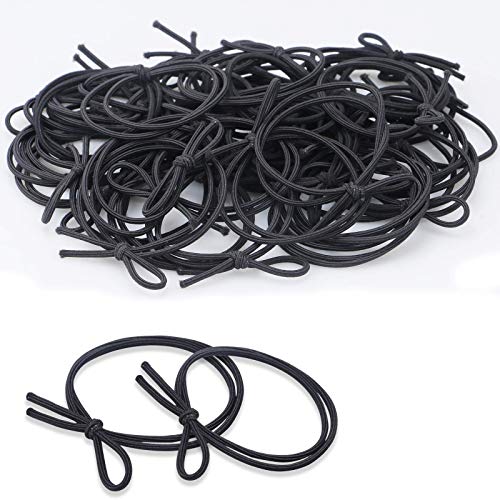 45PCS Hair Elastic Ties, Big Durable Rubber Bands with High Elasticity-56mm diameter for Women Girls with Long Heavy Thick Curly Hair, Strong ponytail Hairband holders, by XieNie(Black)